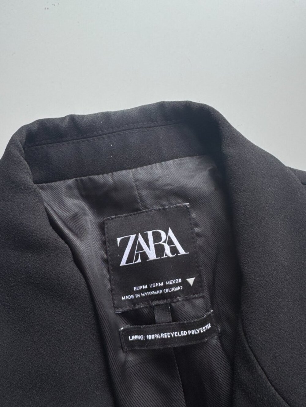ZARA Black Crepe Double Breasted Oversized Cocoon Blazer Suit Jacket, Size M - Picture 11 of 12